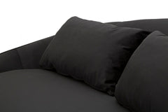 SOFA 3 SEATERS OSLO WITH CUSHIONS BLACK CM 185X84X68