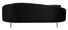 SOFA 3 SEATERS OSLO WITH CUSHIONS BLACK CM 185X84X68