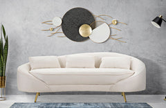 SOFA 3 SEATERS OSLO WITH CUSHIONS CREAM CM 185X84X68