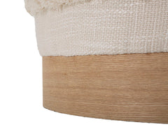 Pouf rond Damasco Tissu matelassé base en bois
