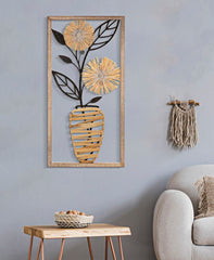Panneau mural décoratif 3D Vaso Métal et Bois