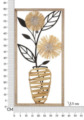 Panneau mural décoratif 3D Vaso Métal et Bois