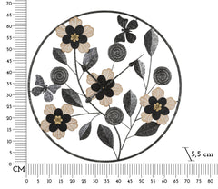 Horloge murale ronde Divaker décor floral