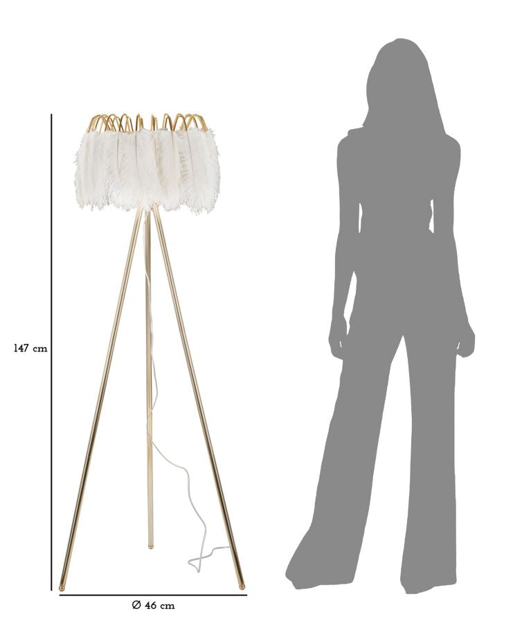 FLOOR LAMP FEATHER STAND CM Ø 46X147