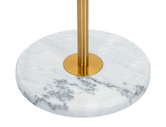 Lampe sur pied en métal doré abat-jour tissu blanc base en marbre