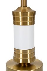 Lampe de table Whity métal doré et tissu blanc