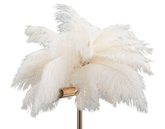 Lampe de table Palm Métal doré abat-jour plumes blanches