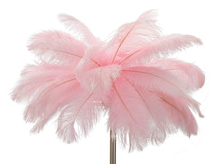 Lampe sur pied en métal doré abat-jour plumes roses