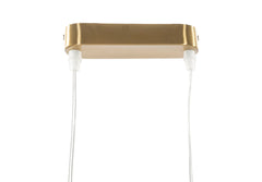 Lampe de plafond Japon 7 lumières métal doré et verre blanc
