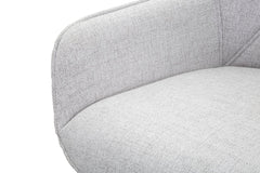 Tabouret de bar en tissu rembourré gris pieds métal noir (lot de 2)