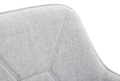 Tabouret de bar en tissu rembourré gris pieds métal noir (lot de 2)