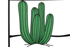 Panneau mural décoratif métal 3D paysage désertique cactus vert
