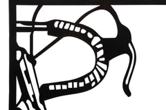Panneau mural décoratif 3D vélo métal Noir ensemble de 3 pcs