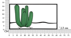 Panneau mural décoratif métal 3D paysage désertique cactus vert