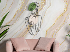 Panneau mural décoratif 3D en métal noir avec embellissements colorés