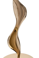 Lampe de table Slim en métal doré et abat-jour en plumes Rose