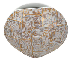 Vase en résine décoré formes géométriques