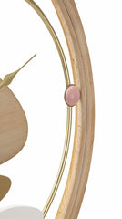 Horloge murale ronde métal et bois décorations pastel