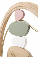 Horloge murale ronde métal et bois décorations pastel