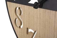 Horloge murale ronde en métal et bois Palm