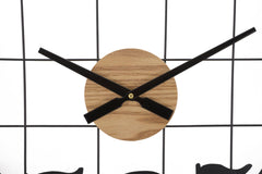 Horloge murale ronde en métal et bois