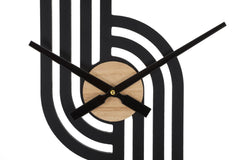 Horloge murale ronde métal et bois