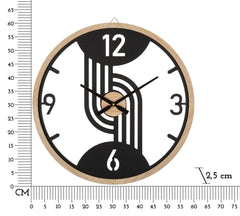 Horloge murale ronde métal et bois