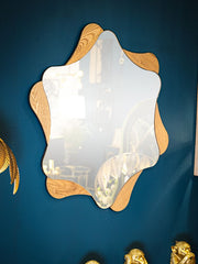 Miroir mural Étoile bois