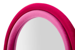 Miroir mural Cloe cadre en bois Velours Fuchsia