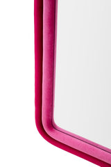 Miroir mural Cloe cadre en bois Velours Fuchsia