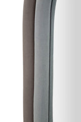 Miroir mural ovale en bois recouvert de tissu Velours Gris
