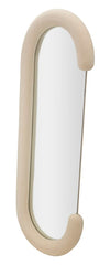 Miroir mural Chantal cadre en bois Tissu Velours Crème