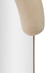 Miroir mural Chantal cadre en bois Tissu Velours Crème
