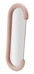 Miroir mural Chantal en bois et velours rose