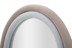 Miroir mural Cloe cadre en bois Tissu Velours Gris