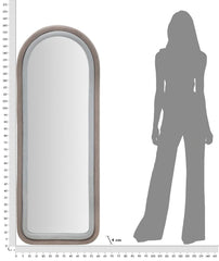 Miroir mural Cloe cadre en bois Tissu Velours Gris