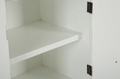 Armoire 2 portes Tolosa Bois Blanc plateau et inserts Bois Brun