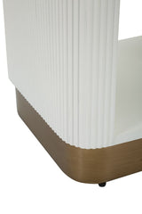 Table de chevet Tolosa Bois Blanc et Inserts en Bois Brun