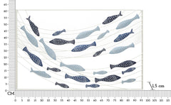 Panneau mural décoratif métal 3D poissons