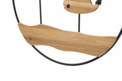 Panneau mural décoratif 3D rond métal bois Baleines