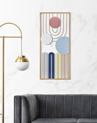 Panneau mural décoratif en métal coloré 3D