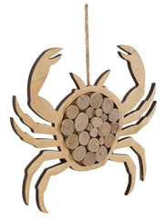 Sculpture suspendue Crabe en bois rond