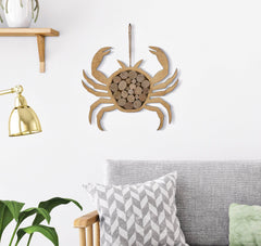 Sculpture suspendue Crabe en bois rond