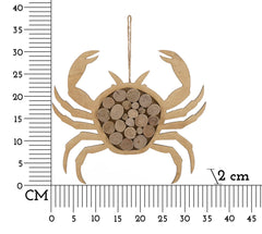 Sculpture suspendue Crabe en bois rond