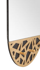 Miroir mural Abiti décorations en bois et 3 crochets