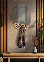 Miroir mural Abiti décorations en bois et 3 crochets