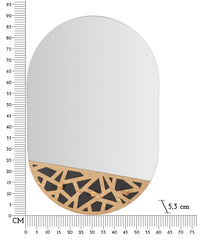 Miroir mural Abiti décorations en bois et 3 crochets
