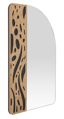 Miroir mural décoratif bois clair formes douces