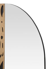 Miroir mural décoratif bois clair formes douces