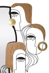 Miroir mural Picassy Métal Noir et Bois